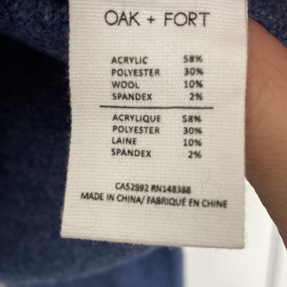 OAK + FORT - fuzzy wool blend sweater crop top size medium - Picture 5 of 7